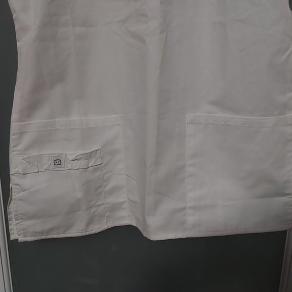 WonderWink Women's Four-Stretch Sporty Button Front Scrub Jacket Gray Size Small - Picture 4 of 7